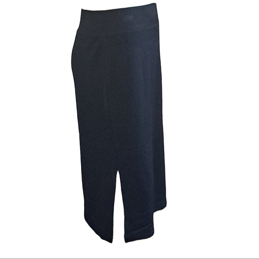 Time And Tru  Ribbed Black Midi Skirt Semi-Fitted Size Small Thru 2X - Picture 5 of 17